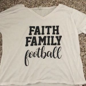 Faith Family Football Oversized Tee
